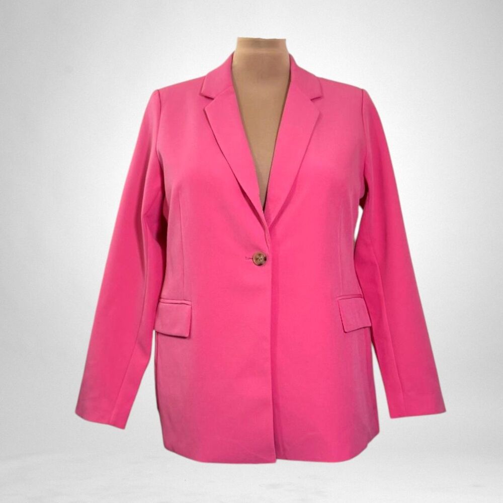 THE DROP Women's Blake Long Blazer, Bright PINK! NEW! Size 3XL